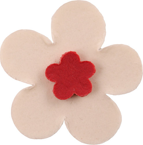 Fondant Blumen weiss/rot