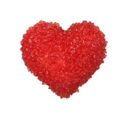 Heart red sugar