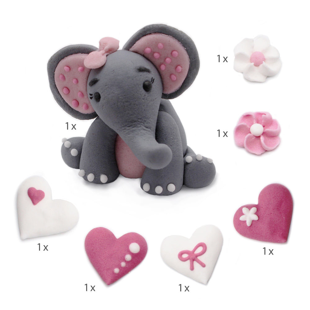 Kinder Set  Elefant rosa